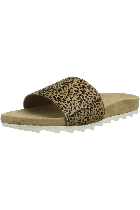 Womens Slide Sandal 7 Brown Cheetah Spot