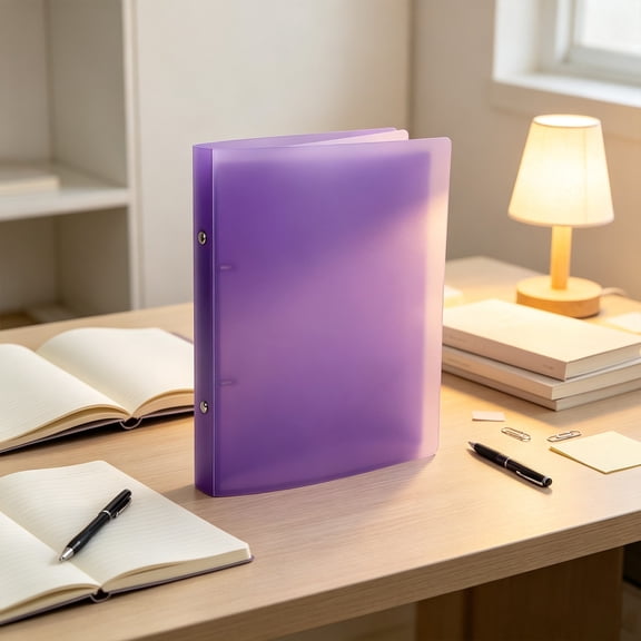Journal Binder Refillable Writing Cover with 2 Ring Loose Leaf Design, A5 Plastic Notebook Organizer for Diaries, Creative Notes, Memory Keeping and Personal Journals Purple