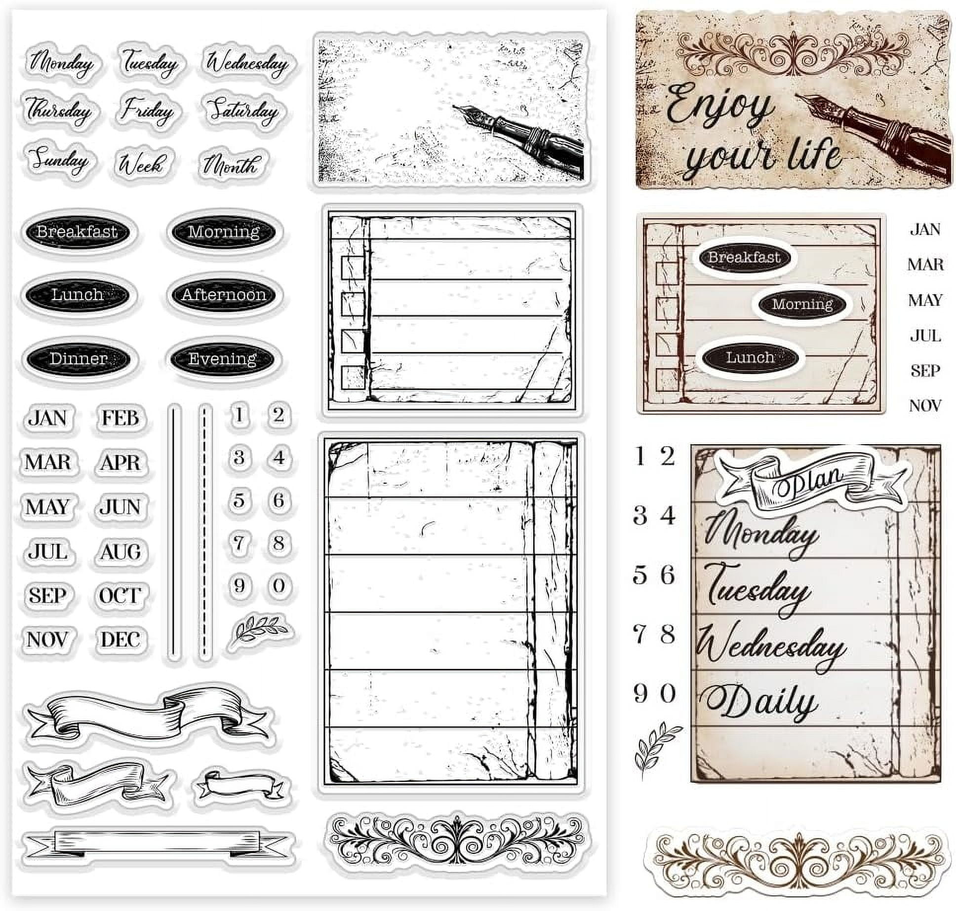 Journal Clear Stamp for Monthly Planner with Weeks Dates Number ...