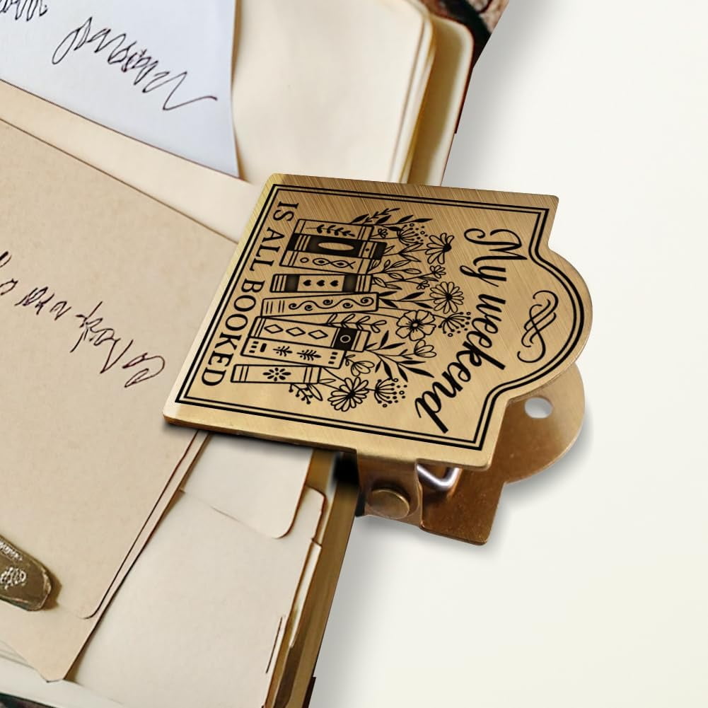 Journal Clip Vintage Books and Wildflower Metal Travelers Notebook Clip ...