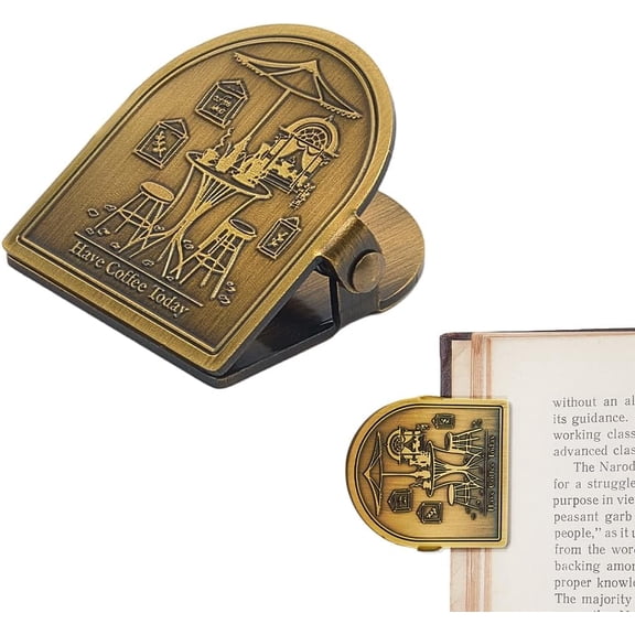 Journal Clip Vintage Coffee Metal Travelers Notebook Book Clips Bronze Decorative Page Binder Clamp File Holder Bookmark
