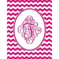 thumbnail image 1 of Journal: F Monogram Pink and White Chevron Notebook, 1 of 1