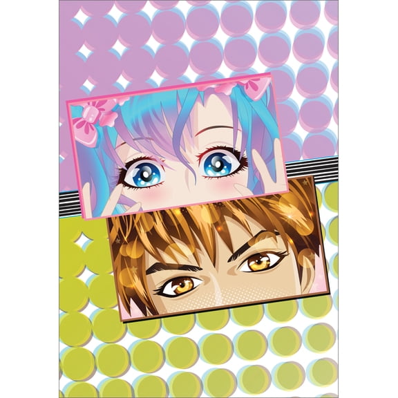 Journal Manga Eyes Dotted Paperback Journal: Blank Notebook with Pocket, (Paperback)