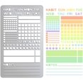 thumbnail image 1 of Journal Metal Stencils Wood Burning Week Calendar Stencils Stainless Steel Reusable Dot Planner Template Wood Carving Notebook Diary Stencil for Habit Tracker DIY Woods Engraving Painting Gray, 1 of 9