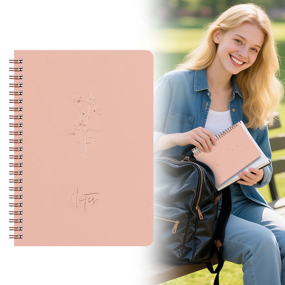 Journal Notebook A5, Aesthetic College Ruled Writing Journal, Cute Spiral Notebook for Work SchooI, Home Office - 1 Pack