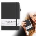 thumbnail image 1 of Journal Notebook Hardcover Classic Ruled A5 Notebook Lined Journal with Pen & Pen Holder for Work Office Note Taking,5.1"x8.3",128 Pages(Black), 1 of 9