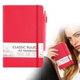 thumbnail image 1 of Journal Notebook Hardcover Classic Ruled A5 Notebook Lined Journal with Pen & Pen Holder for Work Office Note Taking,5.1"x8.3",128 Pages(Red), 1 of 9
