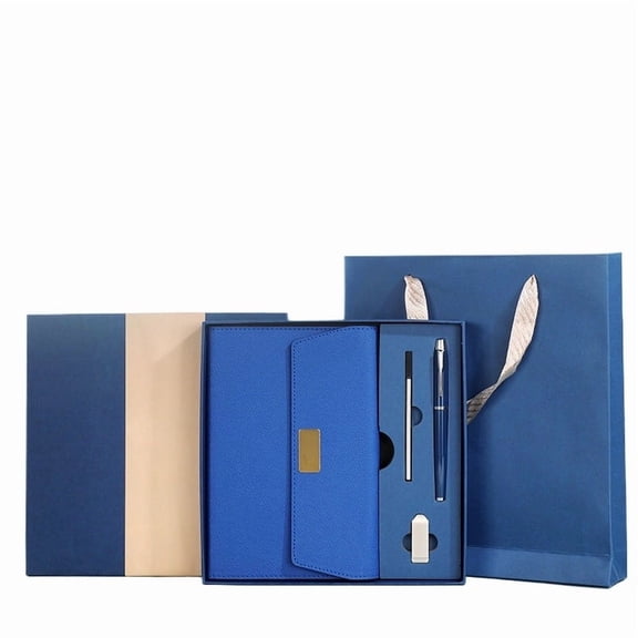 Journal Notebooks with Pen and Gift Box Set Business Notebook Daily Notepads(Blue)