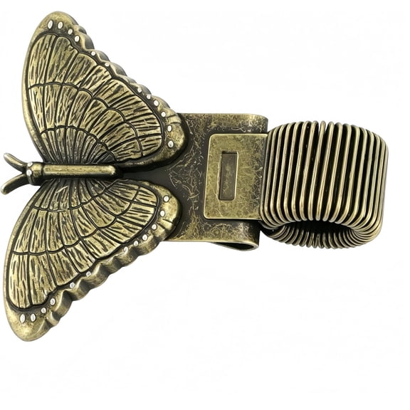 Journal Pen Holder Clip Bronze Butterfly Traveler's Notebook Accessories | Vintage Boho Insect Wing Charms Adjustable Elastic Desk Loop Pencil Organizer Cover, Clamps for Office Home DIY Use Antique