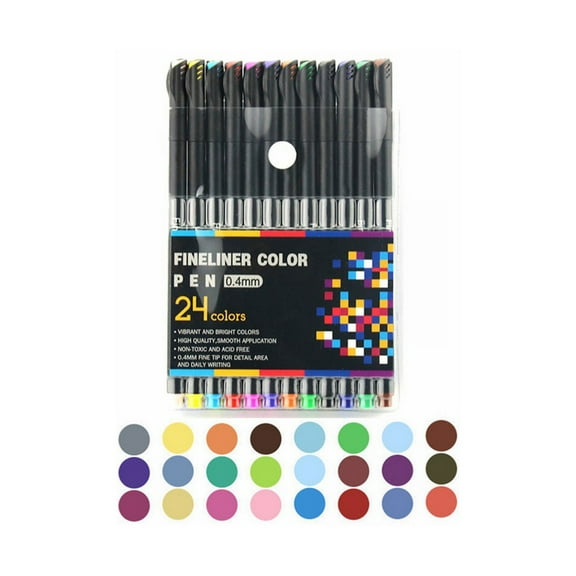 Journal Planner Pens 24 Vibrant Colors, 0.4mm Fine Point Markers for Journaling -Smooth Writing, Ideal for Creative Writing, Bullet Journaling, and Office, 4.3x6.3"