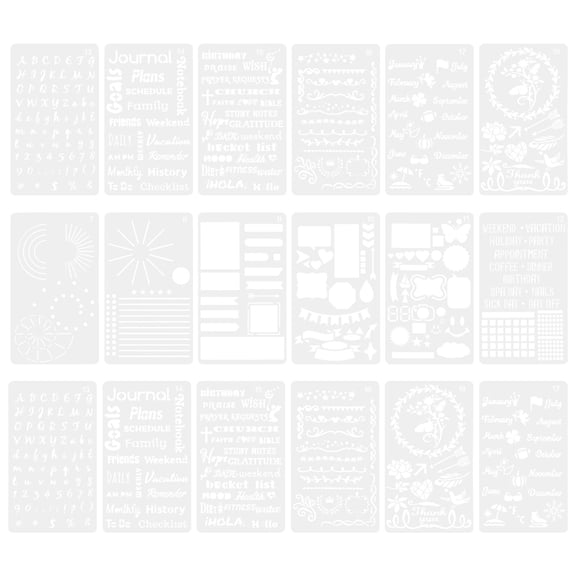 Supvox 1Set Scrapbooking Stencils Journal Dot Painting Templates in Assorted Colors for Journals