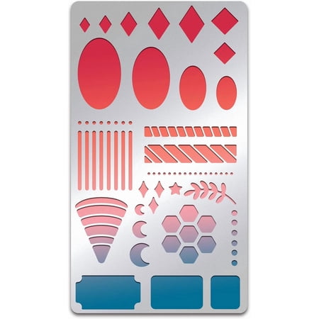 Journal Stencils 7x4 Inch Stars Moon Stripes Metal Stencils Planner Frame Border Stainless Steel Template