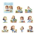 thumbnail image 1 of Journal Sticker Cartoon Girl Sticker Flowers Sticker Reward Sticker, 1 of 18