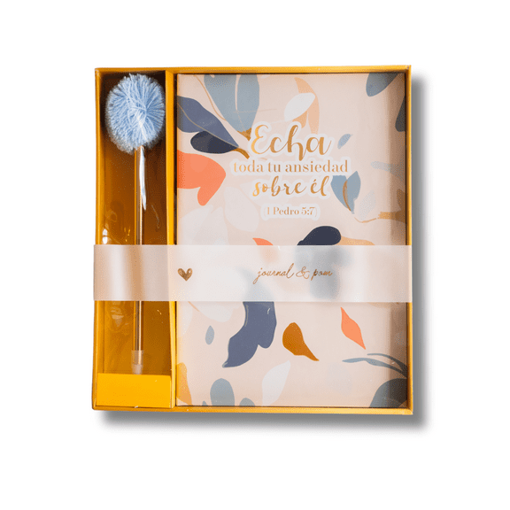 Elegant Journal and Pom Pom Pen Gift Set for Adults