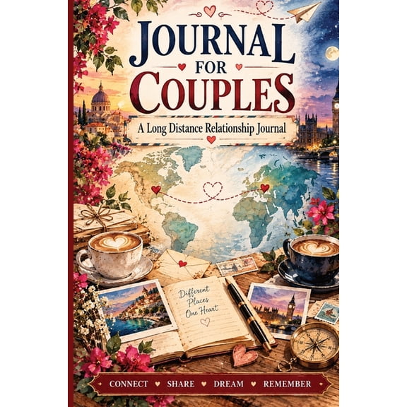 Journal for Couples: A Long Distance Relationship Journal with Activities, Conversation Prompts, Love Languages, Shared , (Paperback)