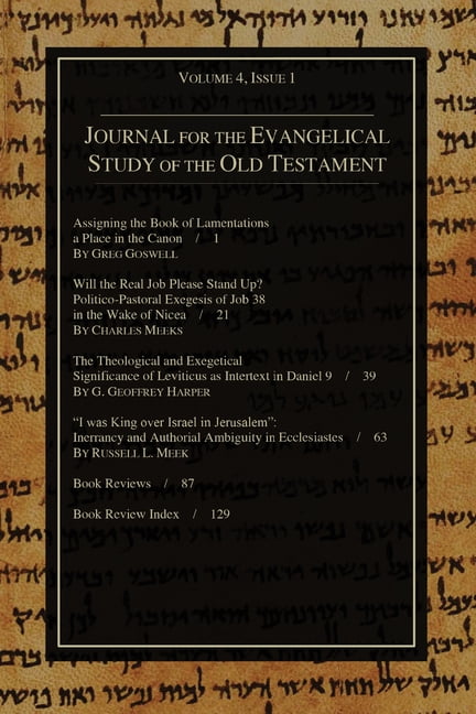Journal for the Evangelical Study of the Old Testament: Journal
