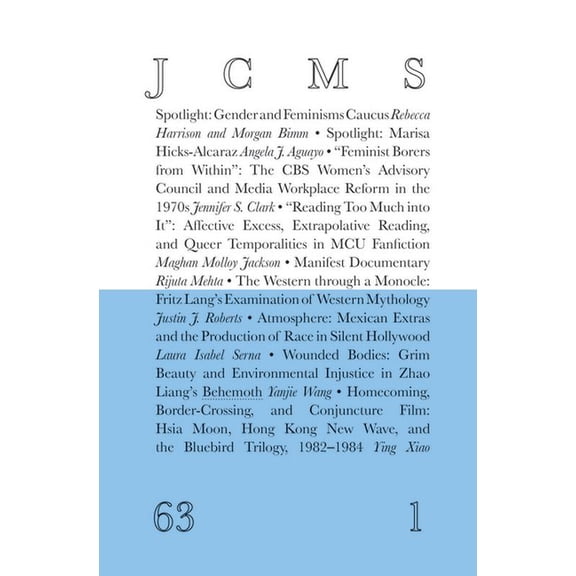 Journal of Cinema and Media Studies, vol. 63, no. 1 (Paperback)