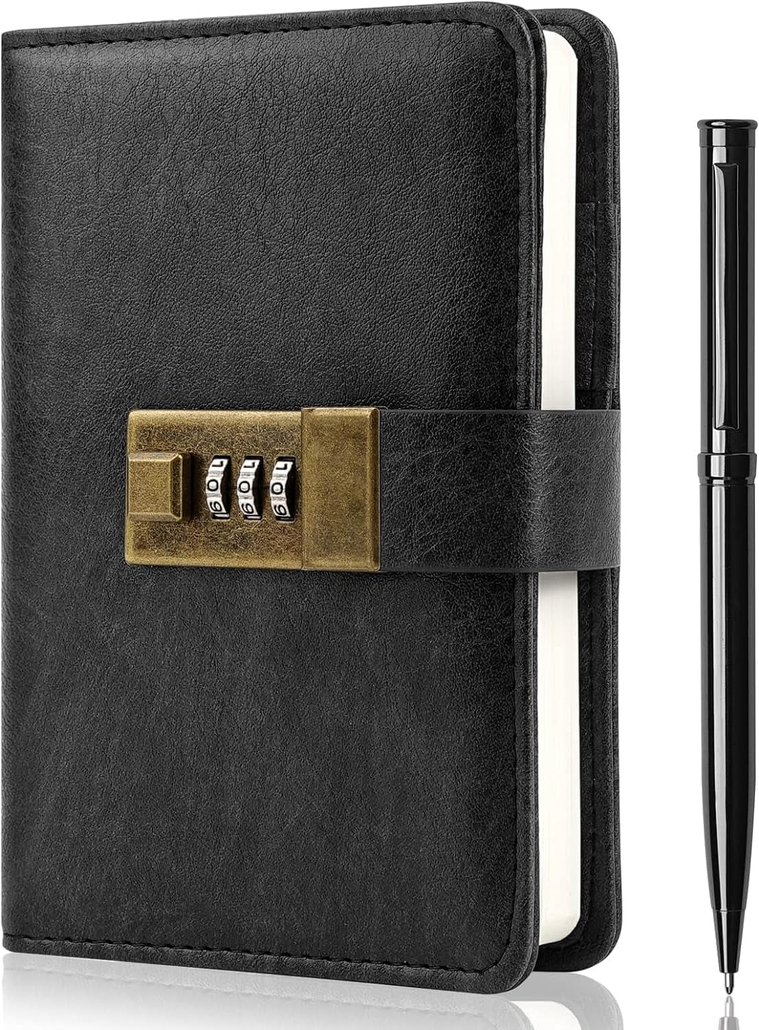 Journal with Lock, Diary with Lock, Password Notebook, Pen & Gift Box - Perfect for Men and Women - 4.3X 6.18in Black Keep Your Secrets Safe