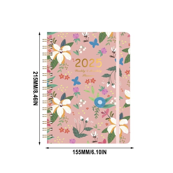 Journaling Notebooks 2025 Personalized Weekly And Monthly Planner Flower Schedule English Diary