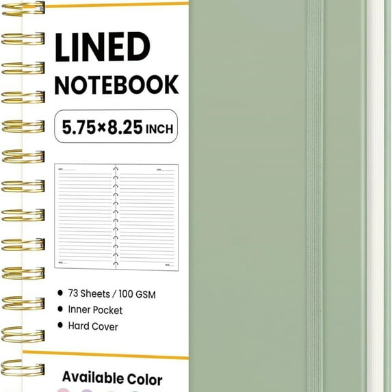 Journaling Notebooks, Lined Spiral Notebook for Women, College Ruled Hardcover Notebook for Work, Note Taking, Journaling and Office School Supplies