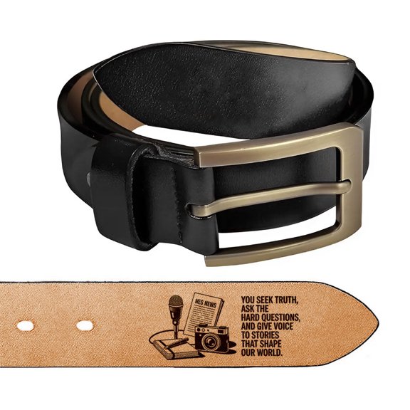 Journalist Belt for Men – Gift for Truth Tellers and Storytellers – Christmas or Media Industry Appreciation, Leather Belt, Mens Belt, Birthday Gift, Leather Belt for Men