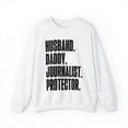 thumbnail image 1 of Journalist Dad Fathers Day Birthday Ideas Sweatshirt, Gifts, Crewneck, 1 of 4