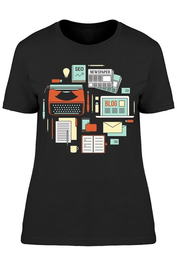 Journalist Work Tools T-Shirt Women -Image by Shutterstock, Female Small