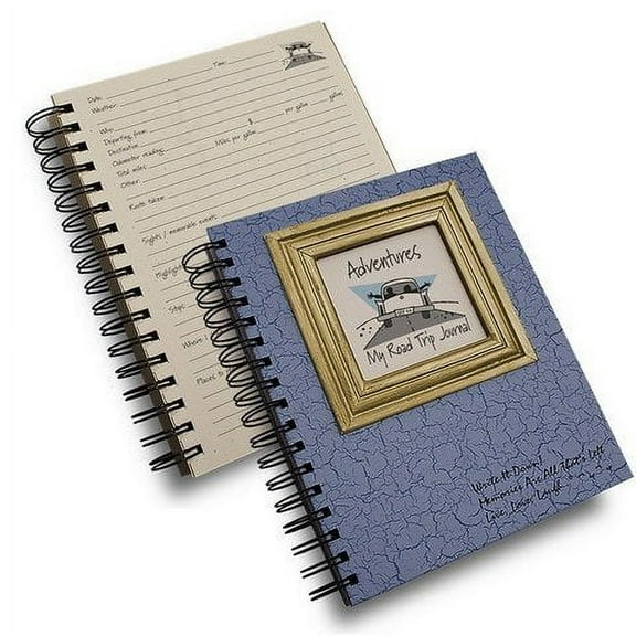 Journals Unlimited"Write it Down!" Series Guided Journal, Adventure, My Road Trip Journal, with a Blue Hard Cover, Made of Recycled Materials, 7.5"x 9"