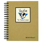 Journals Unlimited "Write it Down!" Series Guided Journal, Vacation, The Travelers Journal Globe, with a Kraft Hard Cover, Made of Recycled Materials, 7.5 x9