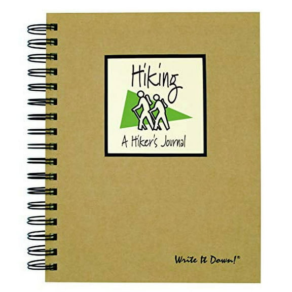Journals Unlimited "Write it Down!" Series Guided Journal, Hiking, A Hiker's Journal, with a Kraft Hard Cover, Made of Recycled Materials, 7.5"x 9"