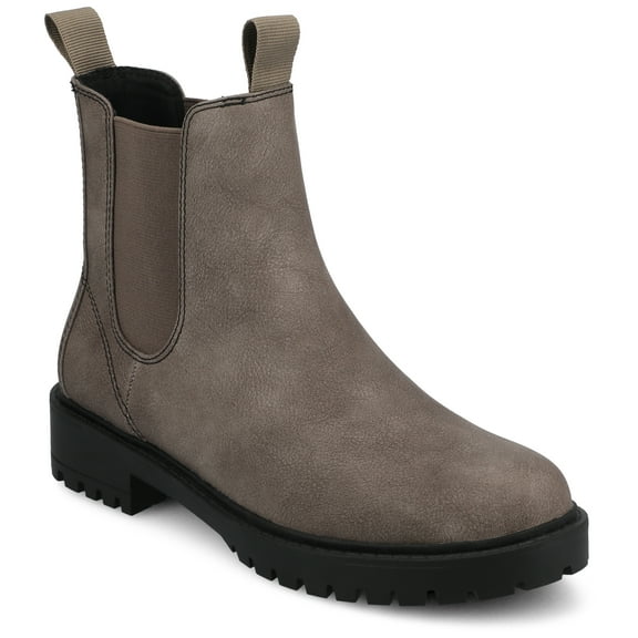 Journee Blanche Pull-on Round Toe Block Heel Casual Comfort Chelsea Booties