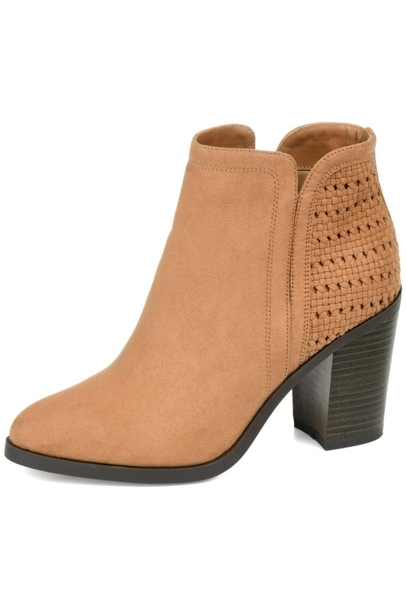 Collection Jessica Tan Fashion Zipper Block Comfort Foam Booties 7.5