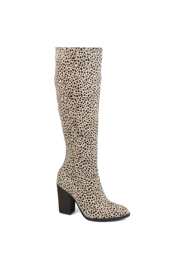 Womens Kyllie Extra Wide Calf Stacked Heel Knee High Boots