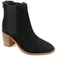 thumbnail image 1 of Journee Signature Womens Genuine Leather Tazlyn Round Toe Stacked Chelsea Booties, 1 of 8