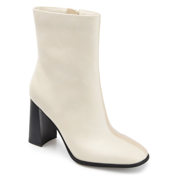 Journee Womens January Inside Zip Stacked Heel Booties