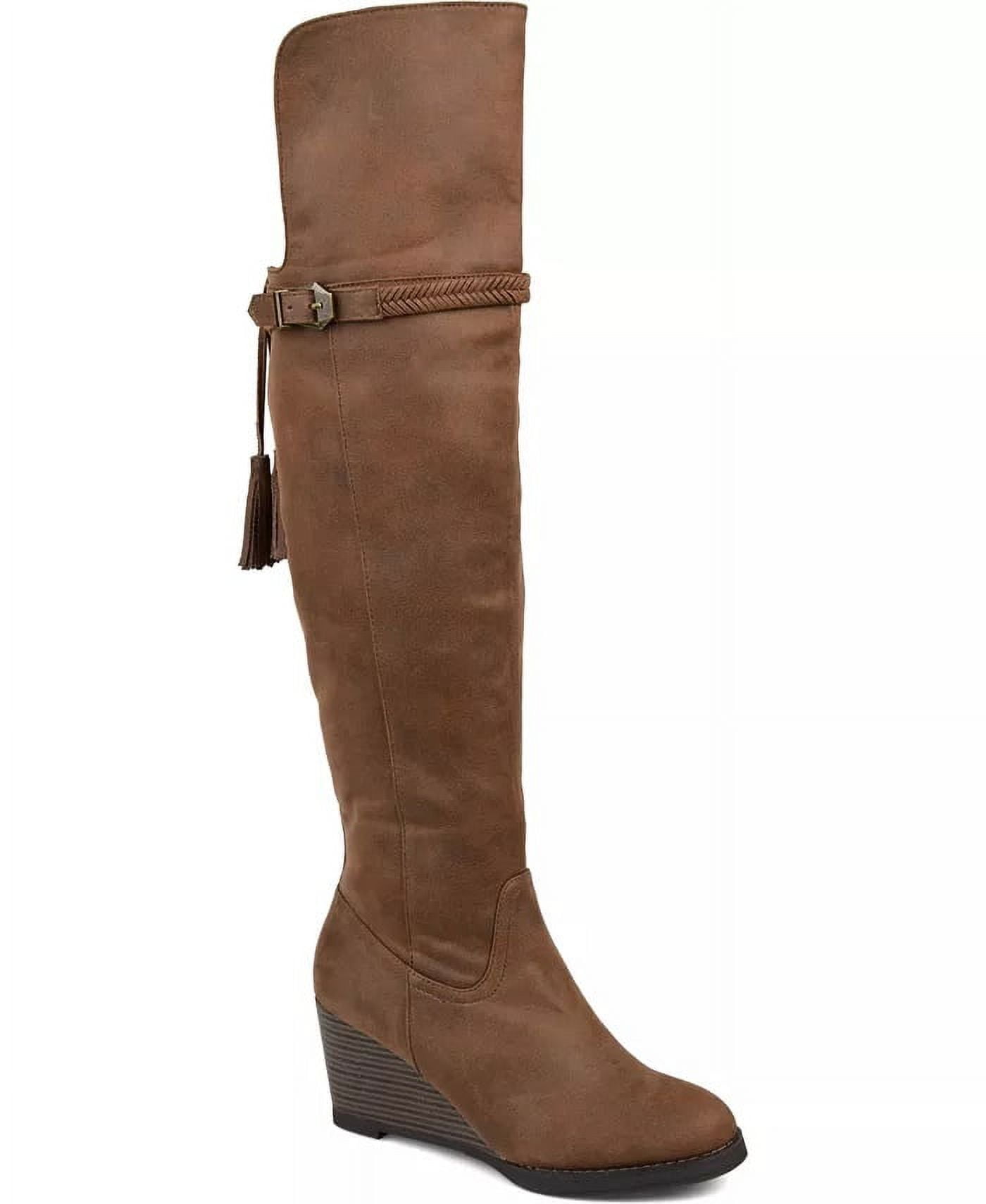 Women s Journee Collection Gentri Knee High Boot Blush Microsuede 11 M Walmart