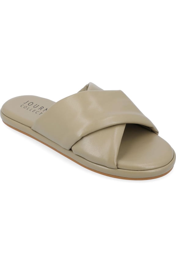 Collection Womens ADDILYNN Round toe Slip on Flatform Sandals