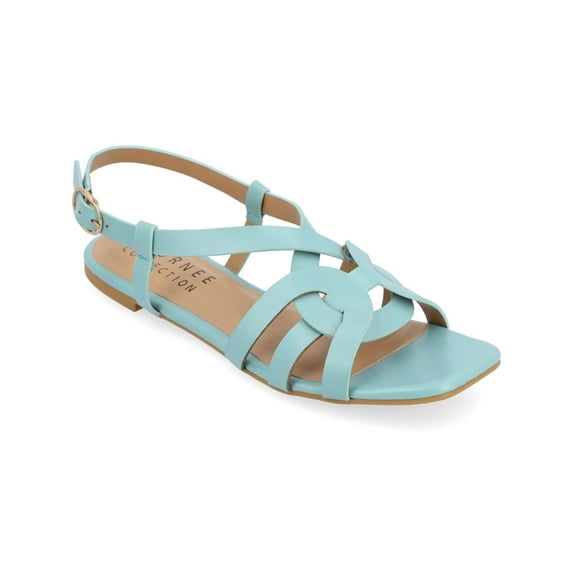 Journee Collection Womens ALORRA Vegan Leather Open Toe Flatform Sandals