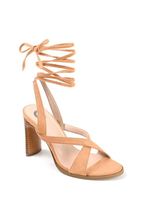 Womens Adalee Ankle Wrap Stacked Heel Sandals