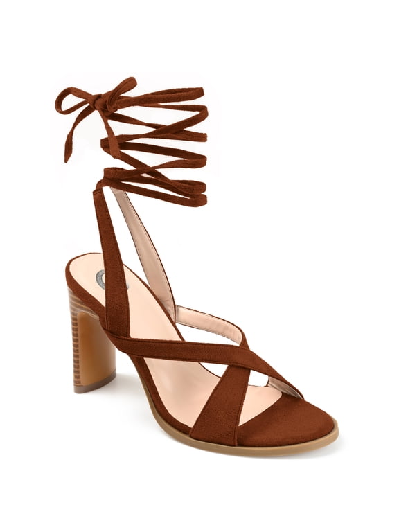 Womens Adalee Ankle Wrap Stacked Heel Sandals