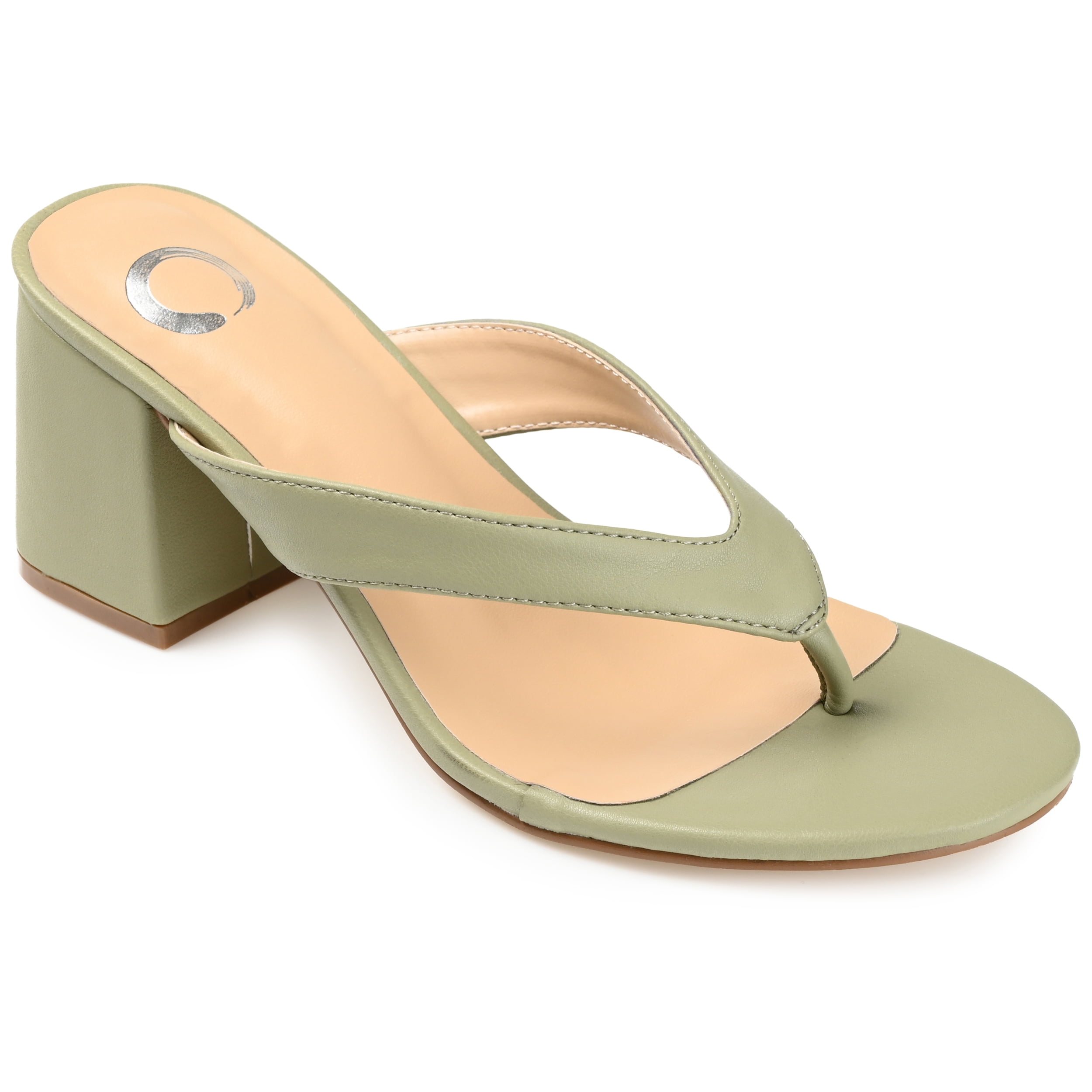 Journee Collection Womens Alika Slip On Block Heel Sandals