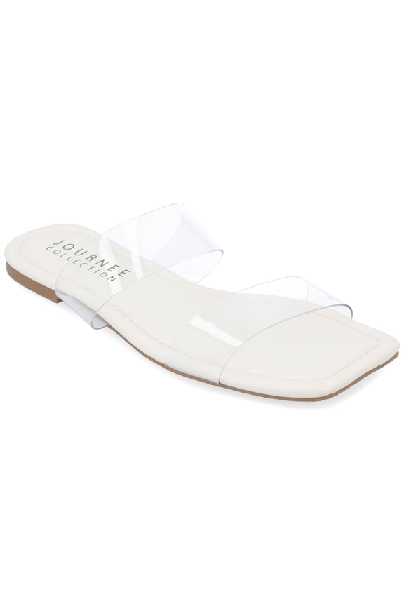 Womens Amata Tru Comfort Foam Lucite Strap Slide Sandals