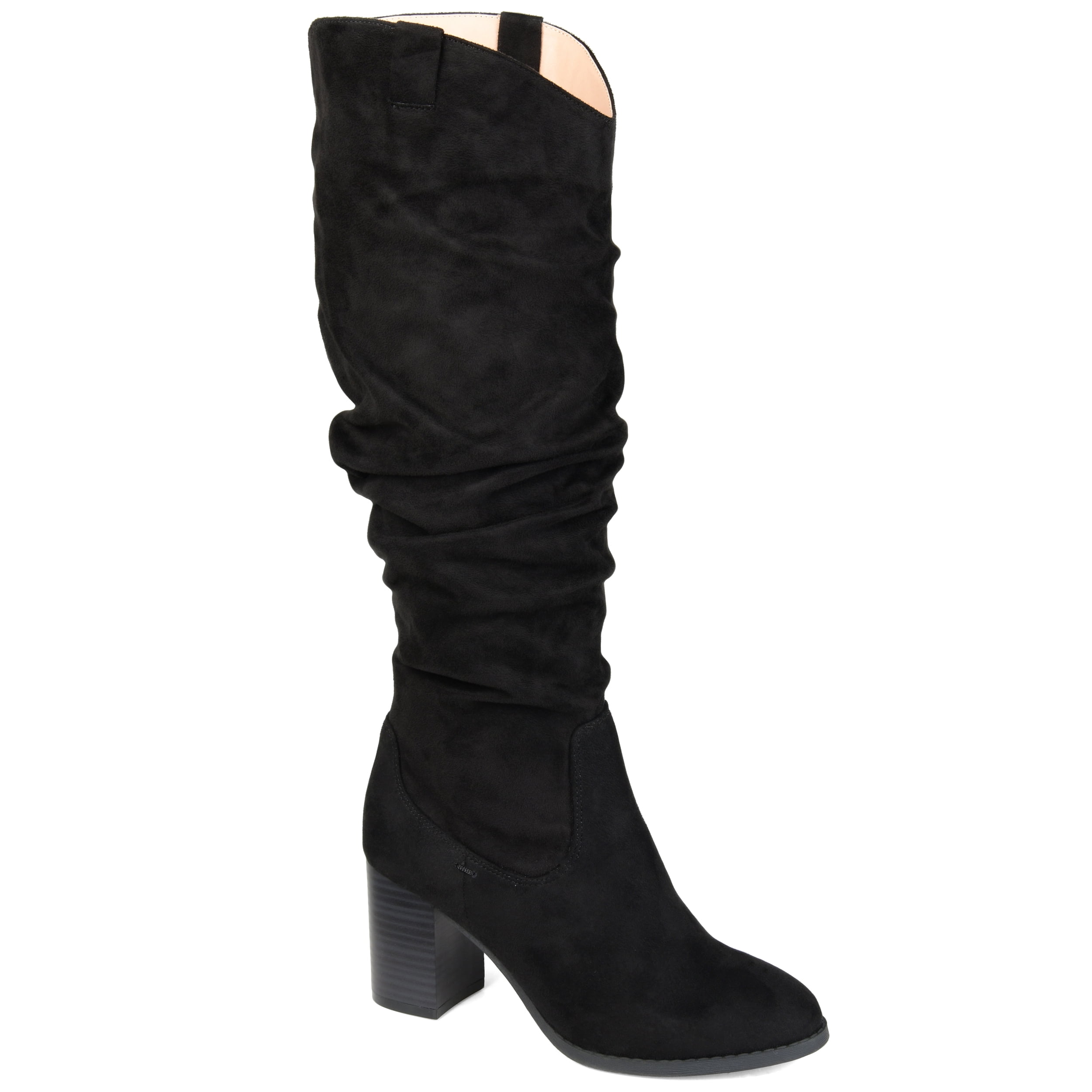 Extra wide calf clearance black suede boots