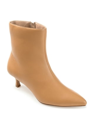 Brown kitten heel outlet booties