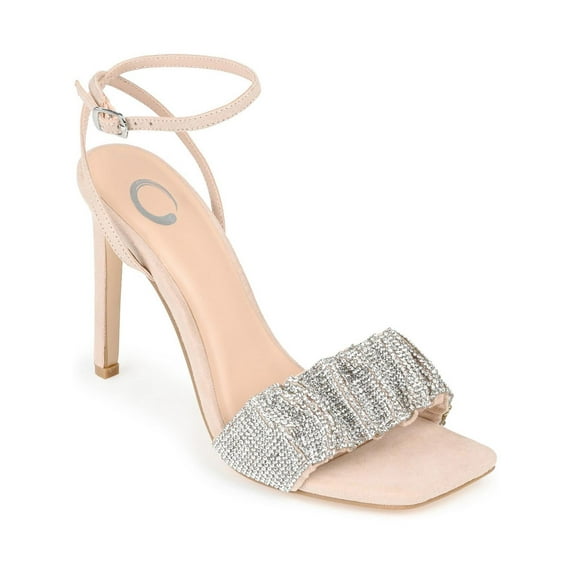 Journee Collection Womens Arlette Embellished Ankle Strap Heels