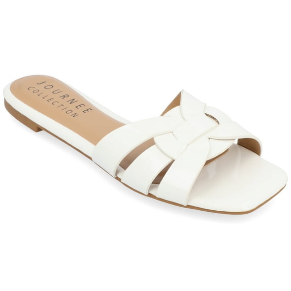 Journee Womens Arrina Slip On Slide Flat Sandals