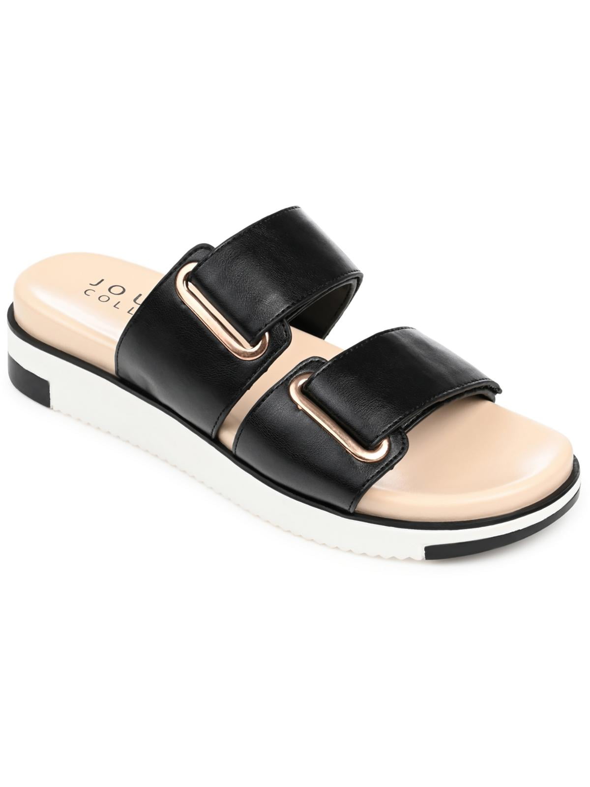CHANEL 26S DOUBLE STRAP SLIDE SANDALS IN BROWN SUEDE AND CALFSKIN