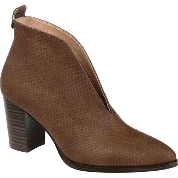 Journee Collection Womens Bellamy Embossed Pointed Toe Booties