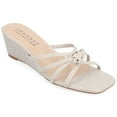 thumbnail image 1 of Journee Collection Womens Blayke Multi Strap Slip On Wedge Sandals, 1 of 6