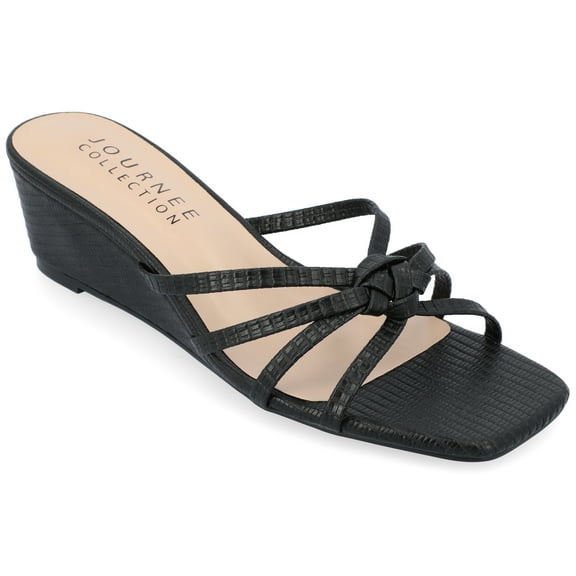 Journee Collection Womens Blayke Multi Strap Slip On Wedge Sandals